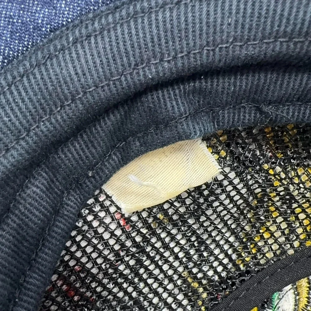 VTG Y2K Ed Hardy Trucker Hat Embroidered Tattoo Tiger Head Black Mesh Snapback - Picture 12 of 13